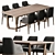 Elegant Dining Set with 6 Chairs 3D model small image 2