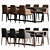 Elegant Dining Set with 6 Chairs 3D model small image 3