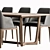 Elegant Dining Set with 6 Chairs 3D model small image 4
