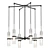 Vintage Iron Chandelier Xavier 3D model small image 1