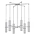 Vintage Iron Chandelier Xavier 3D model small image 2