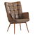 Elegant Tufted Wingback Chair, 28'' 3D model small image 2