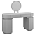 Elegant CLAIRE Vanity Table 3D model small image 4