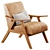 Modern Columbus Armchair with Plush Dimensions 3D model small image 3
