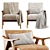 Modern Columbus Armchair with Plush Dimensions 3D model small image 5