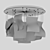 Chrome LED Ceiling Light Fixture 3D model small image 2