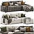 Elegant Maxwell Chaise Sectional 3D model small image 1