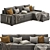 Elegant Maxwell Chaise Sectional 3D model small image 3