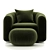 Luxe Green Velvet Swivel Chair 3D model small image 2