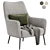 Sleek Onyx Cortez Theo Chair 3D model small image 3