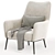 Sleek Onyx Cortez Theo Chair 3D model small image 4