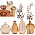  Radiant Amber Glass Vases 3D model small image 1