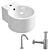 Kronos Glossy White Ceramic Sink 3D model small image 1