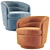 West Elm Viv Swivel Chair: Versatile Velvet Seating 3D model small image 4