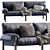 Sleek Lita Leather Sofa Model 3D model small image 2