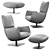 Elegance in Leather Swivel Chair 3D model small image 2
