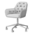 Julietta Office Chair Grey Pink 3D model small image 2