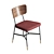 Elegant Rosewood Corduroy Velvet Chairs 3D model small image 3