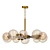 Amber Glass Retro Chandelier Pendant 3D model small image 1