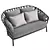 Emma Cross Outdoor Sofa Varaschin 3D model small image 3