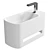 Modern Wall Mount Bathroom Sink 3D model small image 2