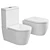 Modern Dual Flush Toilet Set 3D model small image 1