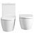 Modern Dual Flush Toilet Set 3D model small image 2