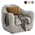 Elegant Bacio Lounge Chair 3D model small image 1