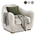Elegant Bacio Lounge Chair 3D model small image 2