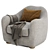Elegant Bacio Lounge Chair 3D model small image 4