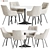  Elegant Velvet Wood Dining Set 3D model small image 1