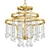 Elegant Luna Warm Brass Chandelier 3D model small image 1