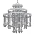 Elegant Luna Warm Brass Chandelier 3D model small image 2