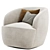 Luxurious Ivory Boucle Accent Chair 3D model small image 4