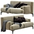 Stylish Abisko 2-Seater Sofa 3D model small image 2