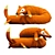 Cozy Long Fox Pillow Plush 3D model small image 3