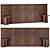 Modern Wooden Headboard Nightstands Combo 3D model small image 1