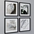 Modern Wall Art Set with 4 Frame Colors 3D model small image 2