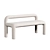 Modern Low-Back Dining Bench 3D model small image 3