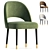 Elegant AMOUR Fabric Chair 3D model small image 1