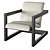 Modern Elegance Sculptural Armchair 3D model small image 1