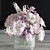 Pink Flower Set Bouquet Decor 3D model small image 5