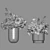 Pink Flower Set Bouquet Decor 3D model small image 7