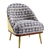 Eclectic Chic Upholstered Chair 3D model small image 1