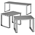 Modern Miramondo Side Stool Set 3D model small image 3