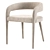 Elegant Lisette Velvet Dining Armchair 3D model small image 1