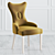 Luxurious Microvelvet and Wood Chair 3D model small image 6