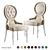 Velvet Dining Chair C08 3D model small image 1