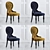 Velvet Dining Chair C08 3D model small image 4