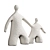 Nordic Ceramic Father Son Sculpture 3D model small image 2